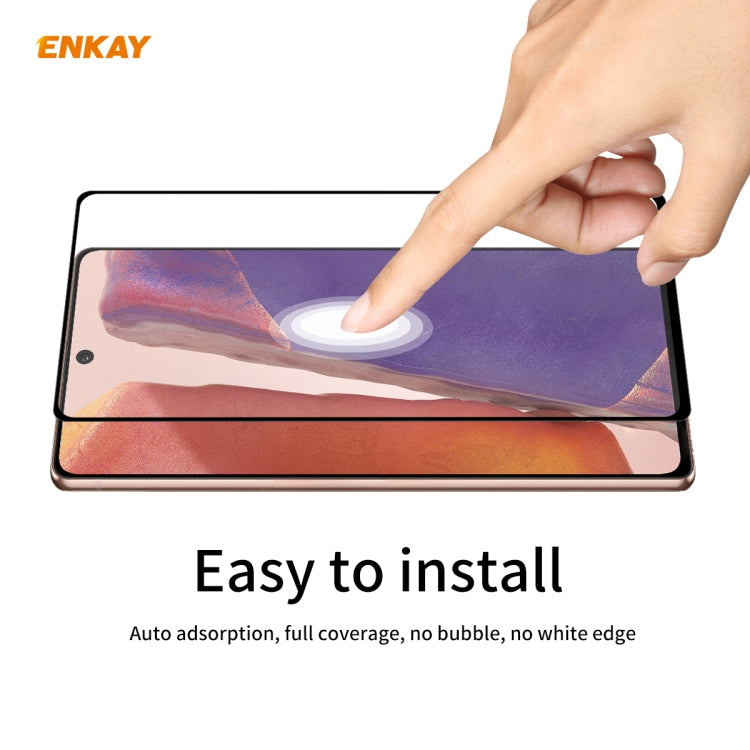 For Samsung Galaxy Note20 2pcs ENKAY Full Glue 0.2mm 9H 2.5D Tempered Glass Full Film, Support Fingerprint Unlock - Galaxy Tempered Glass by ENKAY | Online Shopping South Africa | PMC TechLife | Buy Now Pay Later Mobicred