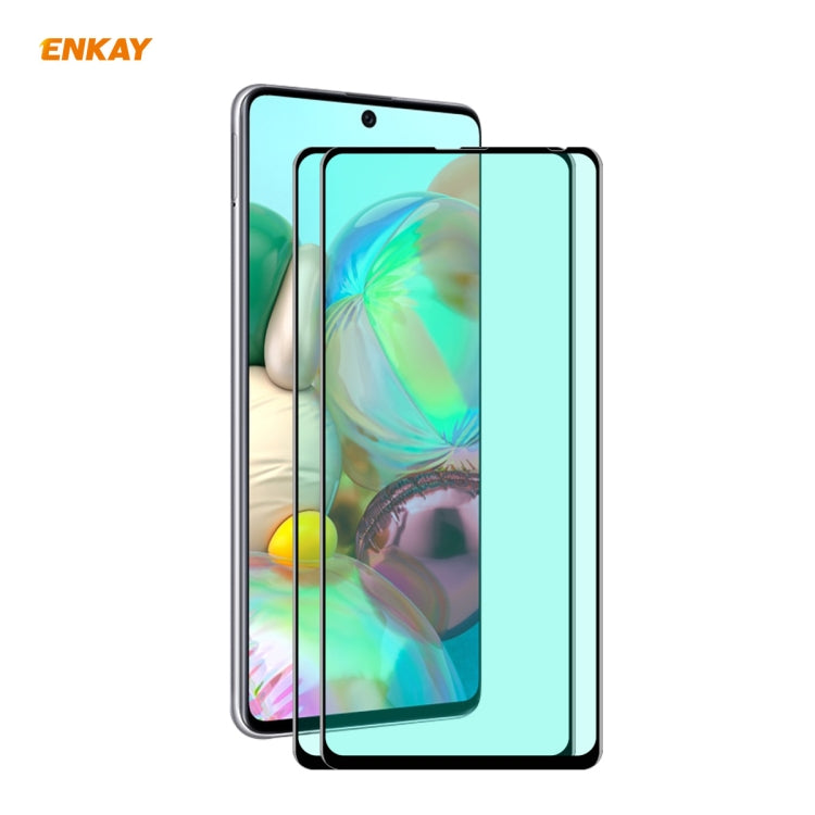 For Samsung Galaxy A71 2 PCS ENKAY Hat-Prince 0.26mm 9H 6D Curved Full Screen Eye Protection Green Film Tempered Glass Protector - Galaxy Tempered Glass by ENKAY | Online Shopping South Africa | PMC TechLife | Buy Now Pay Later Mobicred