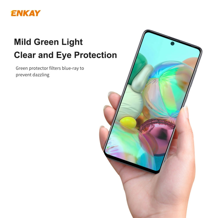 For Samsung Galaxy A71 2 PCS ENKAY Hat-Prince 0.26mm 9H 6D Curved Full Screen Eye Protection Green Film Tempered Glass Protector - Galaxy Tempered Glass by ENKAY | Online Shopping South Africa | PMC TechLife | Buy Now Pay Later Mobicred