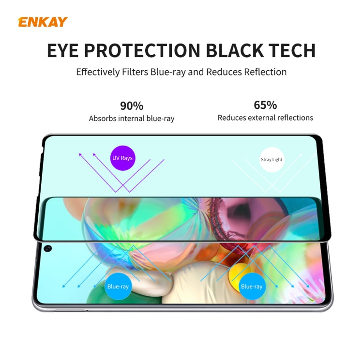 For Samsung Galaxy A71 2 PCS ENKAY Hat-Prince 0.26mm 9H 6D Curved Full Screen Eye Protection Green Film Tempered Glass Protector - Galaxy Tempered Glass by ENKAY | Online Shopping South Africa | PMC TechLife | Buy Now Pay Later Mobicred