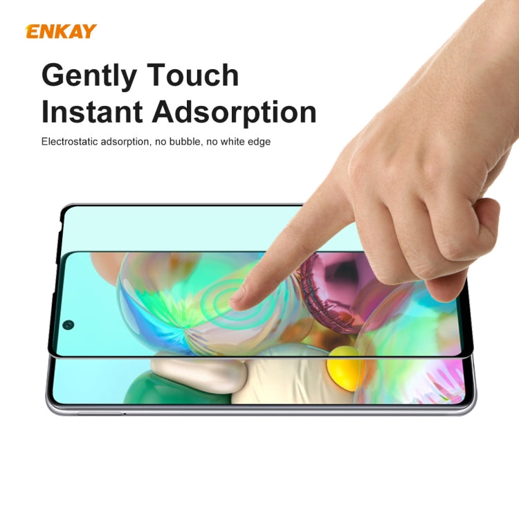 For Samsung Galaxy A71 2 PCS ENKAY Hat-Prince 0.26mm 9H 6D Curved Full Screen Eye Protection Green Film Tempered Glass Protector - Galaxy Tempered Glass by ENKAY | Online Shopping South Africa | PMC TechLife | Buy Now Pay Later Mobicred