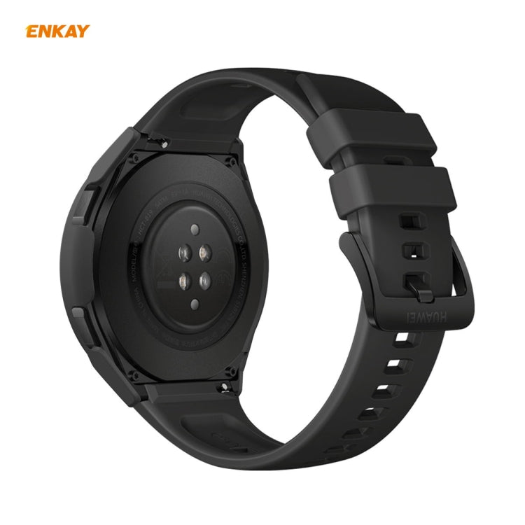 For Huawei Watch GT 2e 46mm ENKAY Hat-Prince ENK-AC8203 Full Coverage PC Frosted Case + 9H Tempered Glass Film(Pink) - Watch Cases by ENKAY | Online Shopping South Africa | PMC TechLife | Buy Now Pay Later Mobicred