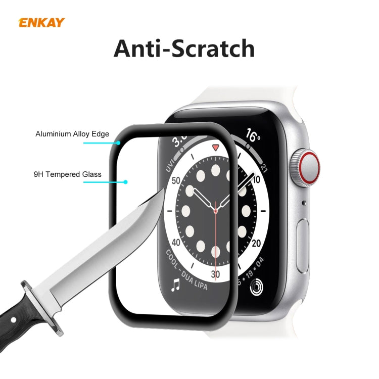 For Apple Watch 6/5/4/SE 40mm ENKAY Hat-Prince 0.2mm 9H Surface Hardness 3D Explosion-proof Aluminum Alloy Edge Full Screen Tempered Glass Screen Film - Watch Cases by ENKAY | Online Shopping South Africa | PMC TechLife | Buy Now Pay Later Mobicred