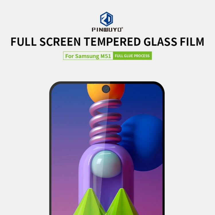 For Samsung Galaxy M51 PINWUYO 9H 2.5D Full Screen Tempered Glass Film(Black) - Galaxy Tempered Glass by PINWUYO | Online Shopping South Africa | PMC TechLife | Buy Now Pay Later Mobicred