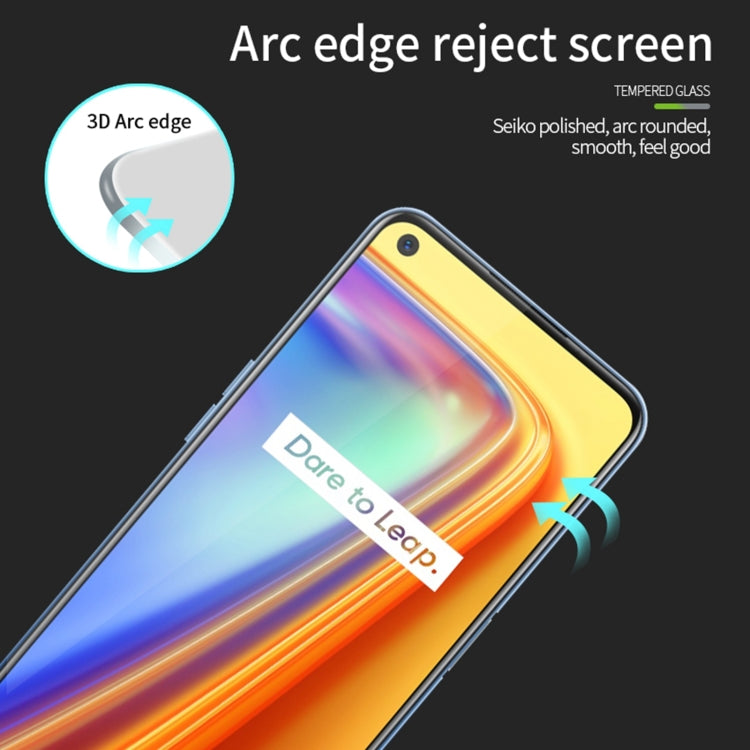 For OPPO Realme 7 PINWUYO 9H 3D Curved Full Screen Explosion-proof Tempered Glass Film(Black) - Realme Tempered Glass by PINWUYO | Online Shopping South Africa | PMC TechLife | Buy Now Pay Later Mobicred