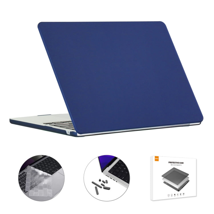 For MacBook Air 13.6 2022 A2681 EU Version ENKAY 3 in 1 Matte Laptop Case with TPU Keyboard Film / Anti-dust Plugs (Peony Blue) - MacBook Air Cases by ENKAY | Online Shopping South Africa | PMC TechLife