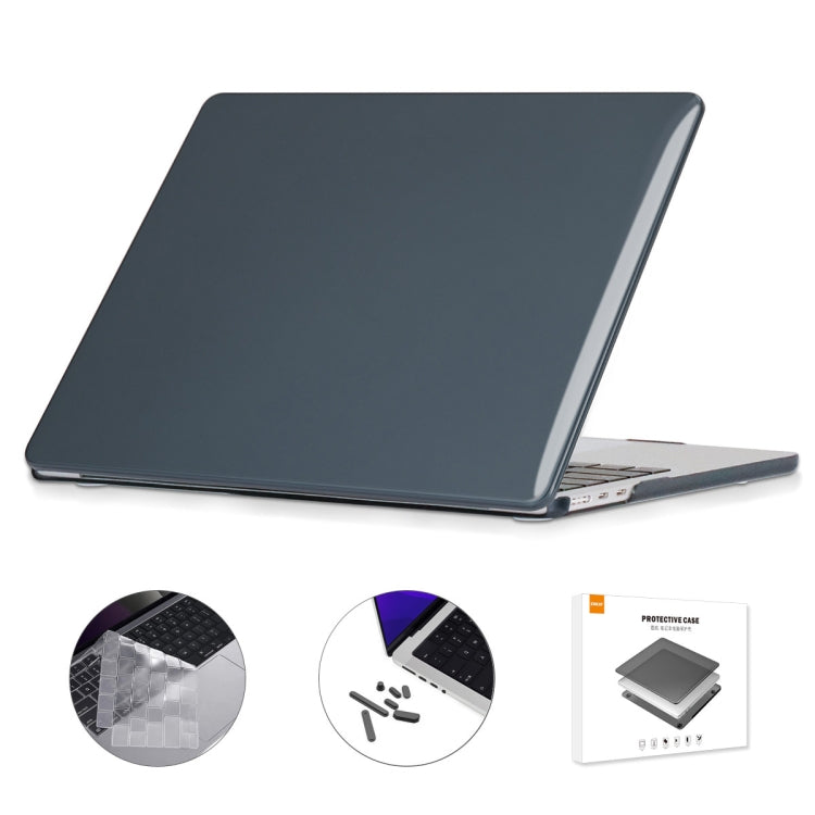 For MacBook Air 13.6 2022/2024 A2681 M2 / A3113 M3 EU Version ENKAY 3 in 1 Crystal Laptop Case with TPU Keyboard Film / Anti-dust Plugs(Black) - MacBook Air Cases by ENKAY | Online Shopping South Africa | PMC TechLife | Buy Now Pay Later Mobicred