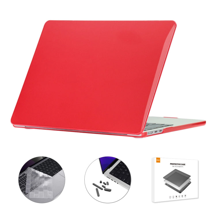 For MacBook Air 13.6 2022/2024 A2681 M2 / A3113 M3 EU Version ENKAY 3 in 1 Crystal Laptop Case with TPU Keyboard Film / Anti-dust Plugs (Red) - MacBook Air Cases by ENKAY | Online Shopping South Africa | PMC TechLife | Buy Now Pay Later Mobicred