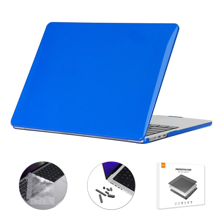 For MacBook Air 13.6 2022 A2681 US Version ENKAY 3 in 1 Crystal Laptop Case with TPU Keyboard Film / Anti-dust Plugs (Dark Blue) - MacBook Air Cases by ENKAY | Online Shopping South Africa | PMC Jewellery