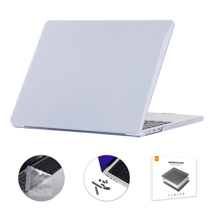 For MacBook Air 13.6 2022/2024 A2681 M2 / A3113 M3 US Version ENKAY 3 in 1 Crystal Laptop Case with TPU Keyboard Film / Anti-dust Plugs (Sierra Blue) - free shipping - PMC TechLife - Order now!