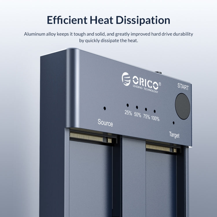 ORICO M2P2-C3-C NVME M.2 SSD Duplicator - HDD Enclosure by ORICO | Online Shopping South Africa | PMC TechLife