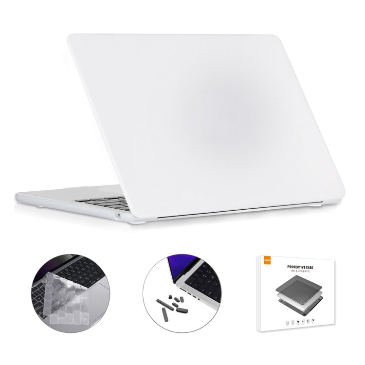 For MacBook Air 13.6 2022 A2681 US Version ENKAY 3 in 1 Matte Laptop Case with TPU Keyboard Film / Anti-dust Plugs(White) - MacBook Air Cases by ENKAY | Online Shopping South Africa | PMC Jewellery