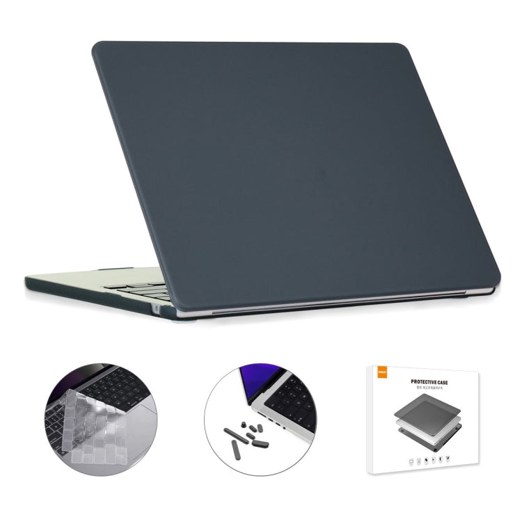 For MacBook Air 13.6 2022/2024 A2681 M2 / A3113 M3 US Version ENKAY 3 in 1 Matte Laptop Case with TPU Keyboard Film / Anti-dust Plugs(Black) - MacBook Air Cases by ENKAY | Online Shopping South Africa | PMC TechLife | Buy Now Pay Later Mobicred