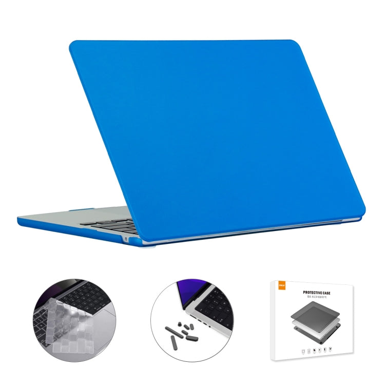 For MacBook Air 13.6 2022 A2681 US Version ENKAY 3 in 1 Matte Laptop Case with TPU Keyboard Film / Anti-dust Plugs (Dark Blue) - MacBook Air Cases by ENKAY | Online Shopping South Africa | PMC Jewellery