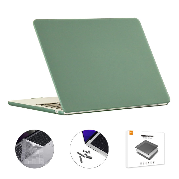 For MacBook Air 13.6 2022 A2681 US Version ENKAY 3 in 1 Matte Laptop Case with TPU Keyboard Film / Anti-dust Plugs (Dark Green) - MacBook Air Cases by ENKAY | Online Shopping South Africa | PMC Jewellery