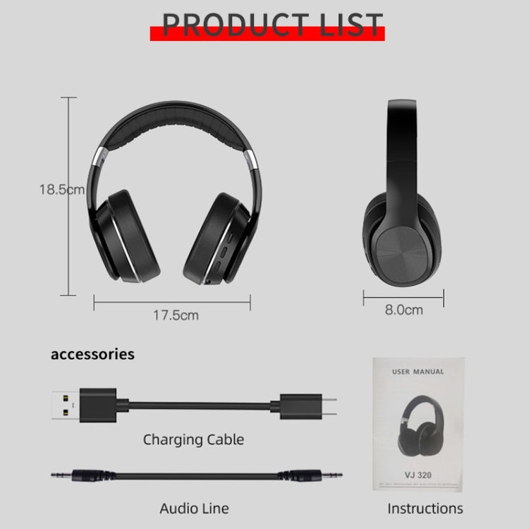 VJ320 Bluetooth 5.0 Head-mounted Foldable Wireless Headphones Support TF Card with Mic(Blue) - Headset & Headphone by PMC TechLife | Online Shopping South Africa | PMC TechLife
