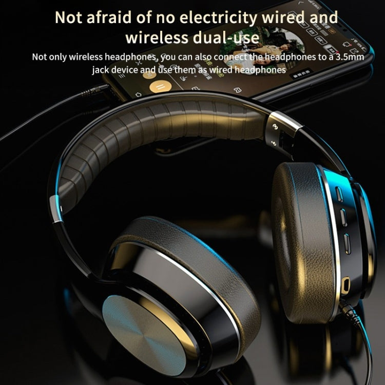 VJ320 Bluetooth 5.0 Head-mounted Foldable Wireless Headphones Support TF Card with Mic(Blue) - Headset & Headphone by PMC TechLife | Online Shopping South Africa | PMC TechLife