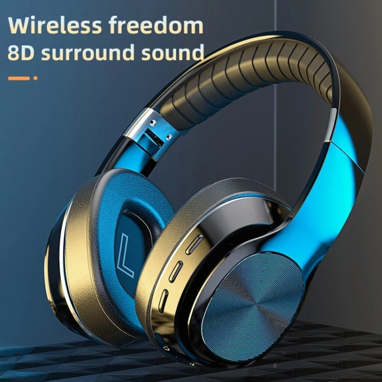 VJ320 Bluetooth 5.0 Head-mounted Foldable Wireless Headphones Support TF Card with Mic(Blue) - Headset & Headphone by PMC TechLife | Online Shopping South Africa | PMC TechLife