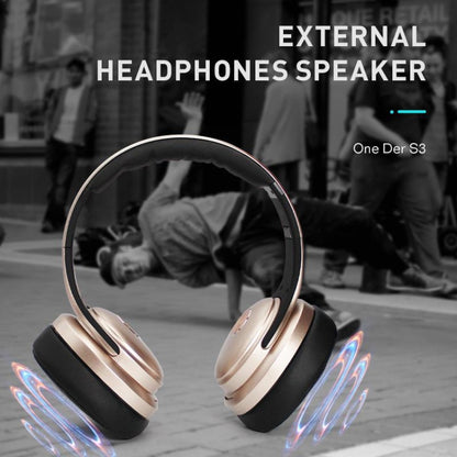 OneDer S3 2 in1 Headphone & Speaker Portable Wireless Bluetooth Headphone Noise Cancelling Over Ear Stereo(Gold) - Headset & Headphone by OneDer | Online Shopping South Africa | PMC Jewellery