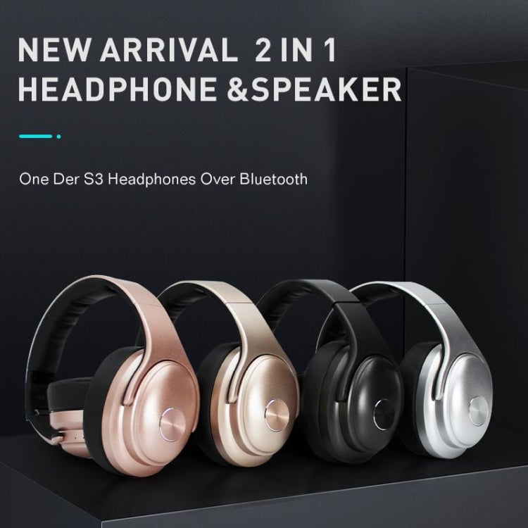 OneDer S3 2 in1 Headphone & Speaker Portable Wireless Bluetooth Headphone Noise Cancelling Over Ear Stereo(Rose Gold) - Headset & Headphone by OneDer | Online Shopping South Africa | PMC Jewellery