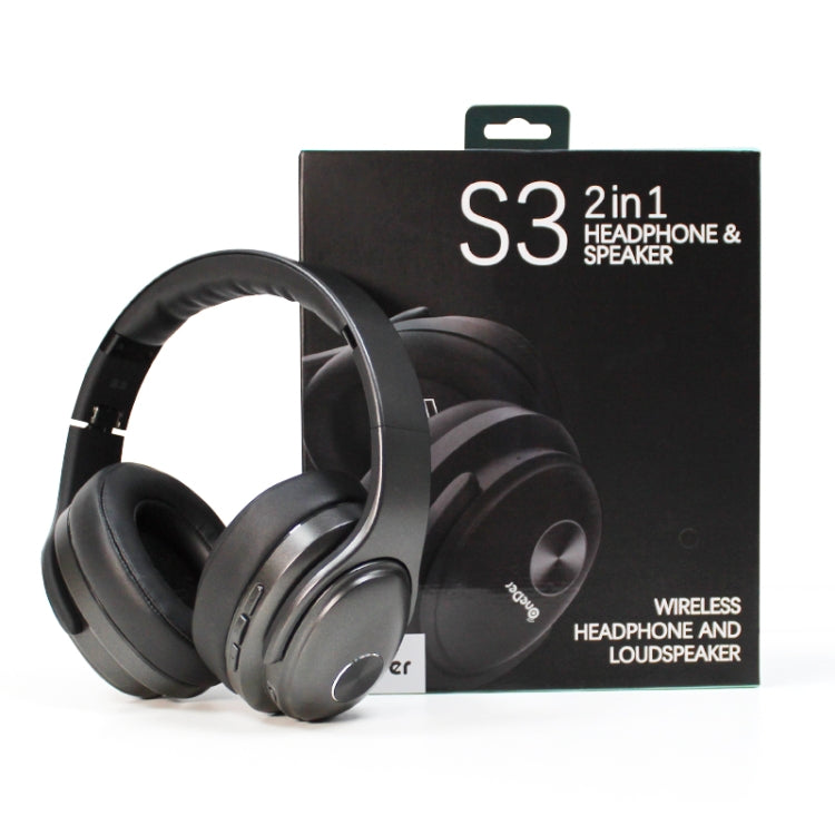 OneDer S3 2 in1 Headphone & Speaker Portable Wireless Bluetooth Headphone Noise Cancelling Over Ear Stereo(Black) - free shipping - PMC TechLife - Order now!