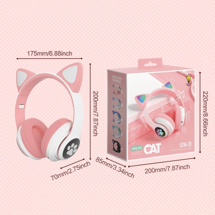T&G TN-28 3.5mm Bluetooth 5.0 Dual Connection RGB Cat Ear Bass Stereo Noise-cancelling Headphones Support TF Card With Mic(Purple) - Headset & Headphone by T&G | Online Shopping South Africa | PMC TechLife | Buy Now Pay Later Mobicred