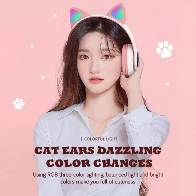 T&G TN-28 3.5mm Bluetooth 5.0 Dual Connection RGB Cat Ear Bass Stereo Noise-cancelling Headphones Support TF Card With Mic(Green) - Headset & Headphone by T&G | Online Shopping South Africa | PMC TechLife | Buy Now Pay Later Mobicred