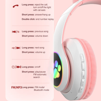 T&G TN-28 3.5mm Bluetooth 5.0 Dual Connection RGB Cat Ear Bass Stereo Noise-cancelling Headphones Support TF Card With Mic(Purple) - Headset & Headphone by T&G | Online Shopping South Africa | PMC Jewellery