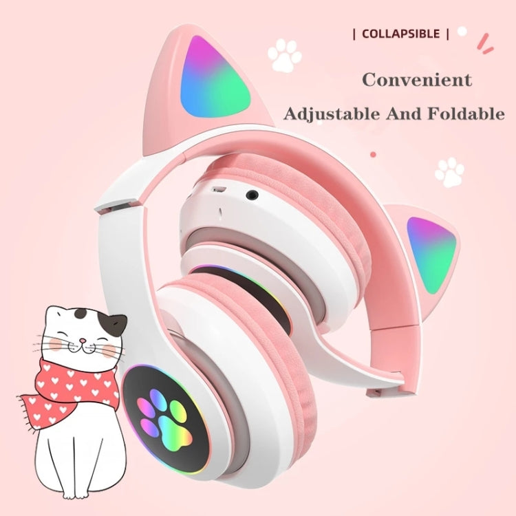 T&G TN-28 3.5mm Bluetooth 5.0 Dual Connection RGB Cat Ear Bass Stereo Noise-cancelling Headphones Support TF Card With Mic(Green) - Headset & Headphone by T&G | Online Shopping South Africa | PMC TechLife | Buy Now Pay Later Mobicred