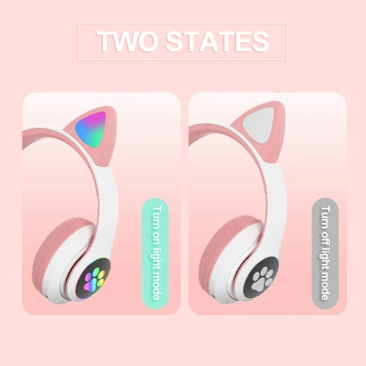 T&G TN-28 3.5mm Bluetooth 5.0 Dual Connection RGB Cat Ear Bass Stereo Noise-cancelling Headphones Support TF Card With Mic(Blue) - Headset & Headphone by T&G | Online Shopping South Africa | PMC TechLife | Buy Now Pay Later Mobicred