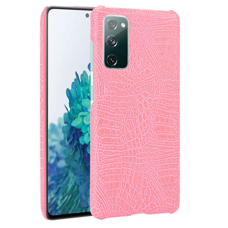 For Samsung Galaxy S20 FE Shockproof Crocodile Texture PC + PU Case(Pink) - Galaxy S20 FE Cases by NILLKIN | Online Shopping South Africa | PMC Jewellery