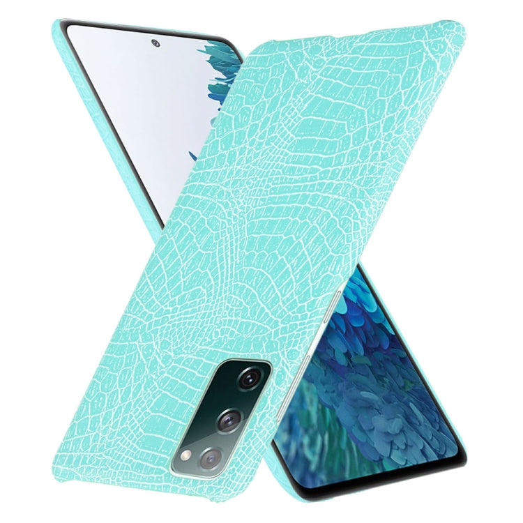 For Samsung Galaxy S20 FE Shockproof Crocodile Texture PC + PU Case(Light Green) - Galaxy S20 FE Cases by NILLKIN | Online Shopping South Africa | PMC Jewellery