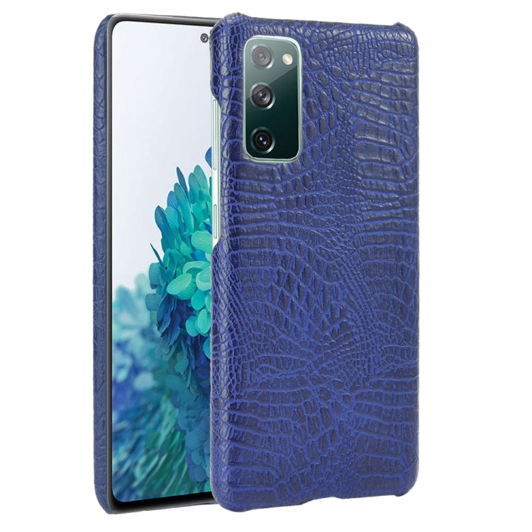 For Samsung Galaxy S20 FE Shockproof Crocodile Texture PC + PU Case(Blue) - Galaxy S20 FE Cases by NILLKIN | Online Shopping South Africa | PMC Jewellery