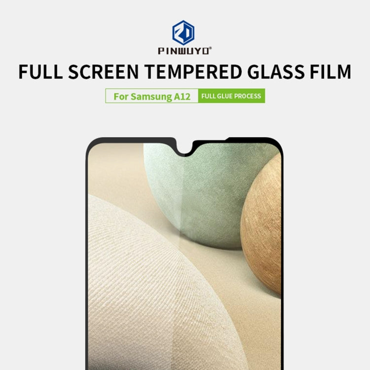 For Samsung Galaxy A12 PINWUYO 9H 2.5D Full Screen Tempered Glass Film(Black) - Galaxy Tempered Glass by PINWUYO | Online Shopping South Africa | PMC TechLife | Buy Now Pay Later Mobicred