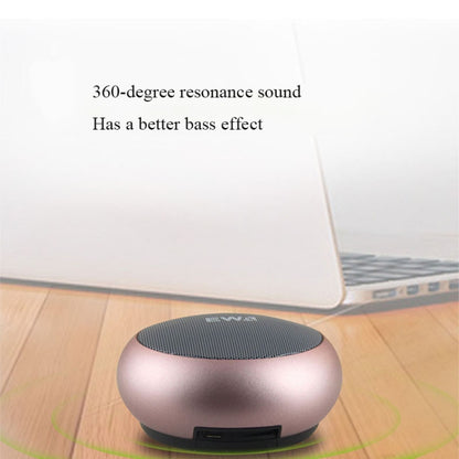 EWA A110 IPX5 Waterproof Portable Mini Metal Wireless Bluetooth Speaker Supports 3.5mm Audio & 32GB TF Card & Calls(Gold) - Mini Speaker by EWA | Online Shopping South Africa | PMC Jewellery