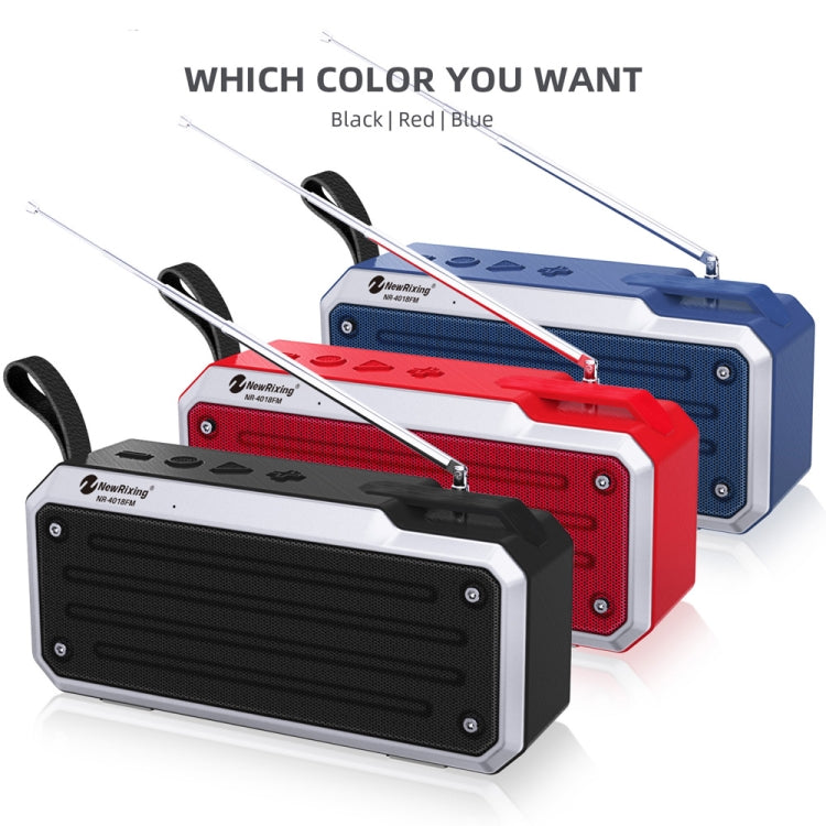 NewRixing NR4018FM TWS Portable Stereo Bluetooth Speaker, Support TF Card / FM / 3.5mm AUX / U Disk / Hands-free Call(Blue) - Mini Speaker by New Rixing | Online Shopping South Africa | PMC TechLife