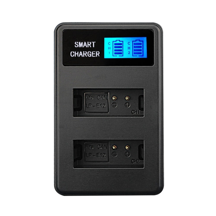 For Canon LP-E12 Smart LCD Display USB Dual-Channel Charger - Battery USB Charger by PMC Jewellery | Online Shopping South Africa | PMC Jewellery