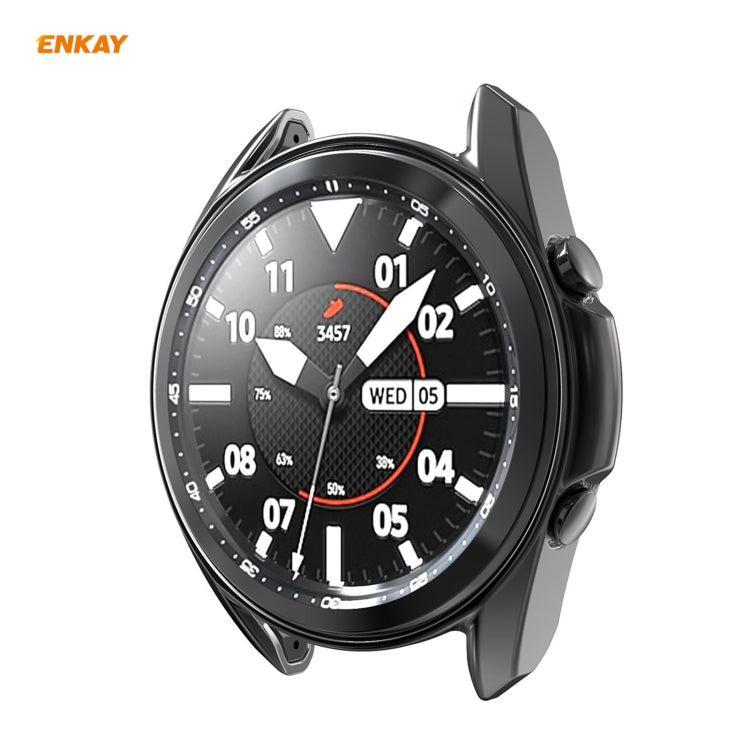 For Samsung Galaxy Watch 3 41mm 2 in 1 ENKAY Hat-Prince Electroplate Soft TPU Case + 0.2mm 9H 2.15D Curved Edge Tempered Glass Film(Black) - free shipping - PMC TechLife - Order now!