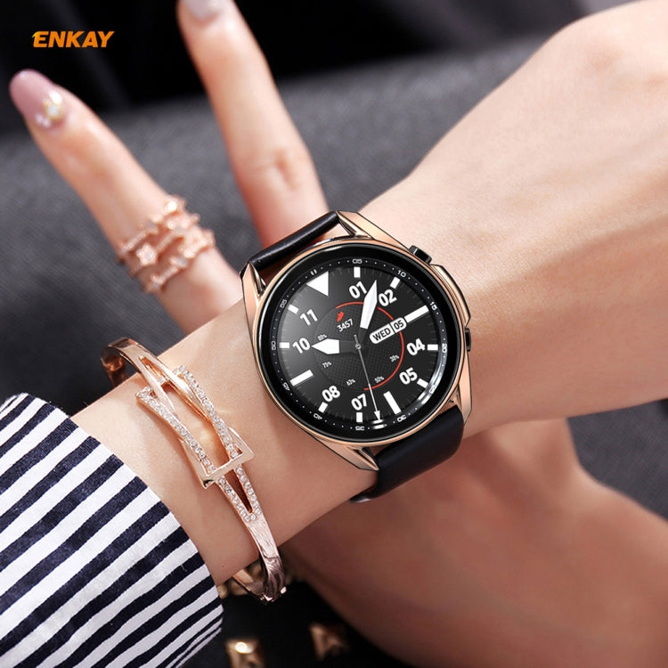 For Samsung Galaxy Watch 3 41mm 2 in 1 ENKAY Hat-Prince Electroplate Soft TPU Case + 0.2mm 9H 2.15D Curved Edge Tempered Glass Film(Rose Gold) - free shipping - PMC TechLife - Order now!