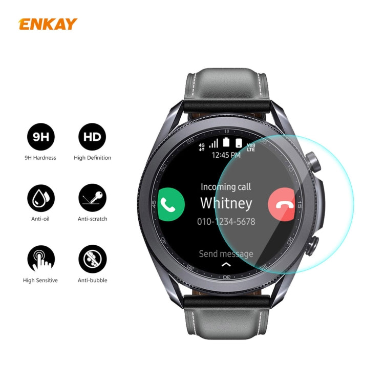 For Samsung Galaxy Watch 3 41mm 2 in 1 ENKAY Hat-Prince Electroplate Soft TPU Case + 0.2mm 9H 2.15D Curved Edge Tempered Glass Film(Silver) - Watch Cases by ENKAY | Online Shopping South Africa | PMC TechLife | Buy Now Pay Later Mobicred