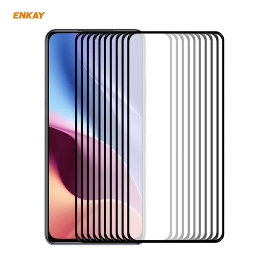 For Xiaomi Redmi K40 / K40 Pro(+) 10 PCS ENKAY Hat-Prince Full Glue 0.26mm 9H 2.5D Tempered Glass Full Coverage Film -  by ENKAY | Online Shopping South Africa | PMC Jewellery