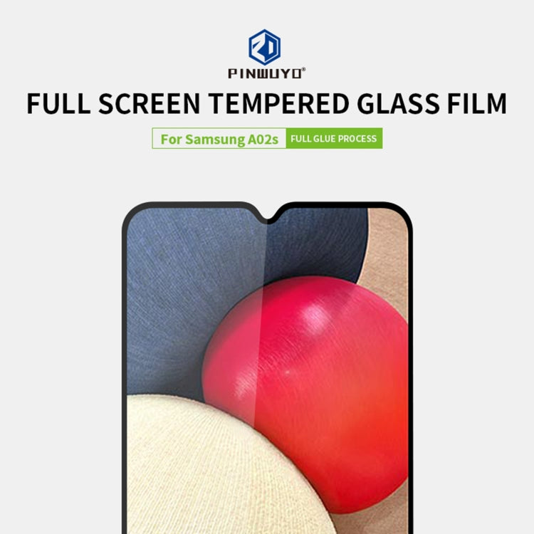 For Samsung Galaxy A02s PINWUYO 9H 2.5D Full Screen Tempered Glass Film(Black) - Galaxy Tempered Glass by PINWUYO | Online Shopping South Africa | PMC TechLife | Buy Now Pay Later Mobicred