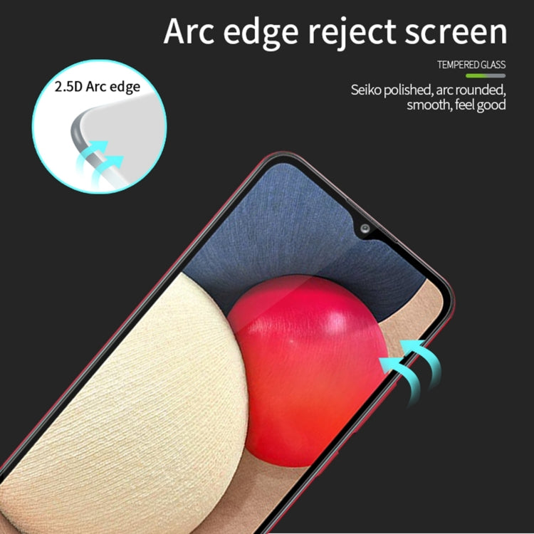 For Samsung Galaxy A02s PINWUYO 9H 2.5D Full Screen Tempered Glass Film(Black) - Galaxy Tempered Glass by PINWUYO | Online Shopping South Africa | PMC TechLife | Buy Now Pay Later Mobicred