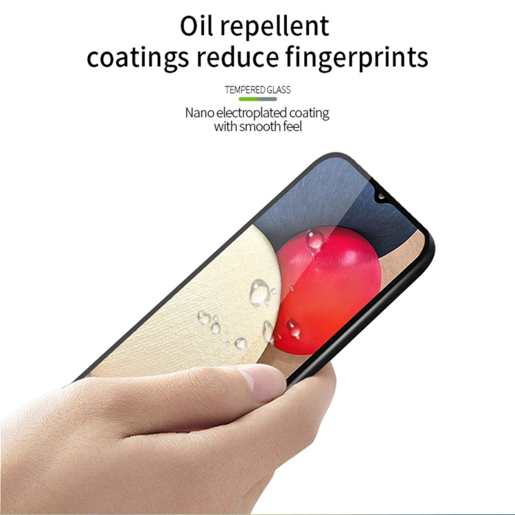 For Samsung Galaxy A02s PINWUYO 9H 2.5D Full Screen Tempered Glass Film(Black) - Galaxy Tempered Glass by PINWUYO | Online Shopping South Africa | PMC TechLife | Buy Now Pay Later Mobicred