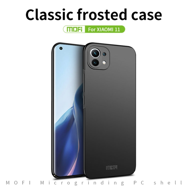 For Xiaomi Mi 11 MOFI Frosted PC Ultra-thin Hard Case(Gold) - Mi 11 Cases by MOFI | Online Shopping South Africa | PMC Jewellery