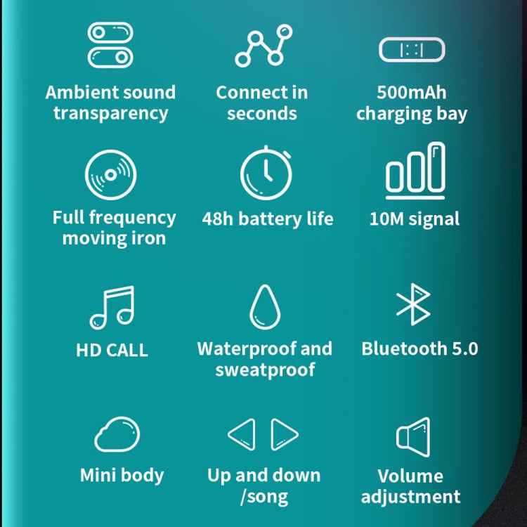 T25 Over-ear Bluetooth 5.0 Single-ear Invisible Wireless Earphone High Definition Call Super Long Standby Bone Conduction Earphone(White) - Bluetooth Earphone by PMC TechLife | Online Shopping South Africa | PMC TechLife