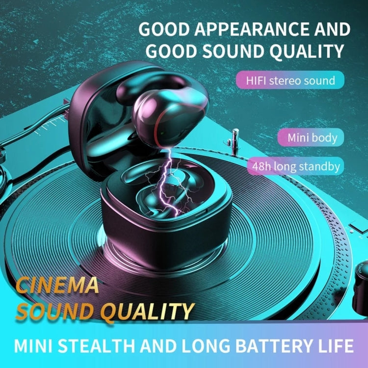 T25 Over-ear Bluetooth 5.0 Single-ear Invisible Wireless Earphone High Definition Call Super Long Standby Bone Conduction Earphone(Black) - Bluetooth Earphone by PMC TechLife | Online Shopping South Africa | PMC TechLife