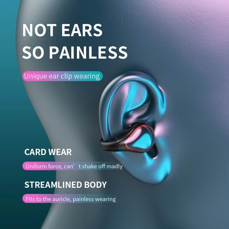 T25 Over-ear Bluetooth 5.0 Single-ear Invisible Wireless Earphone High Definition Call Super Long Standby Bone Conduction Earphone(White) - Bluetooth Earphone by PMC TechLife | Online Shopping South Africa | PMC TechLife