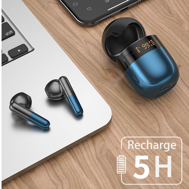 J28 TWS Wireless Bluetooth Earphones LED Digital Display HIFI Music Sport Earphone(Green) - TWS Earphone by PMC TechLife | Online Shopping South Africa | PMC TechLife