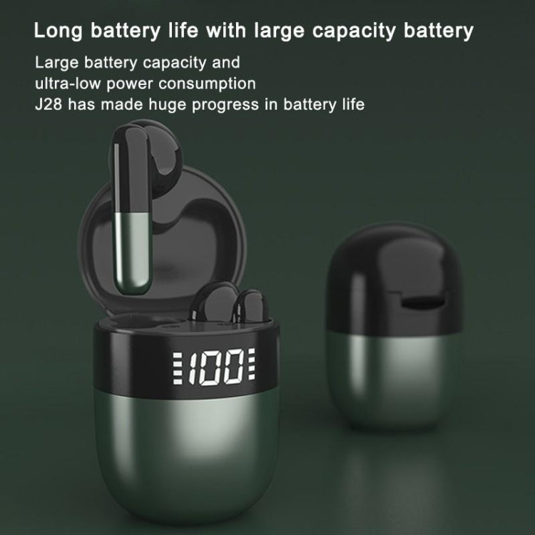 J28 TWS Wireless Bluetooth Earphones LED Digital Display HIFI Music Sport Earphone(Black) - TWS Earphone by PMC TechLife | Online Shopping South Africa | PMC TechLife